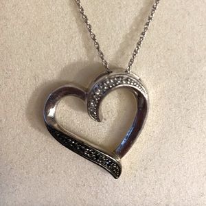 Black diamond heart neckless